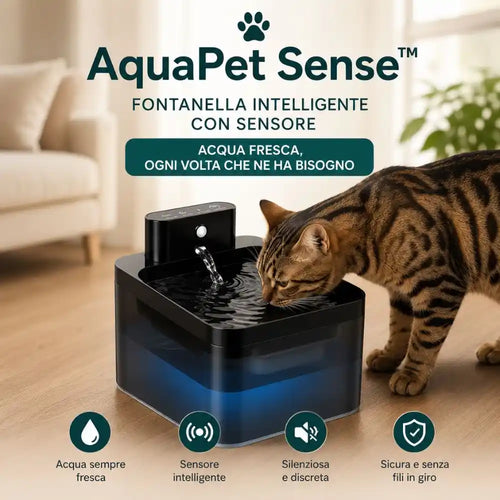 AquaPet Sense™ | Fontanella Intelligente con Sensore