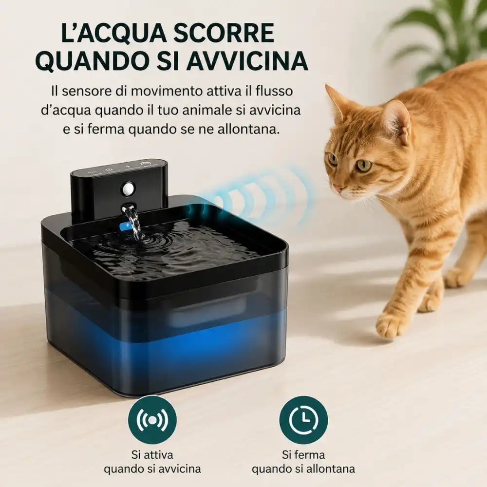 AquaPet Sense™ | Fontanella Intelligente con Sensore