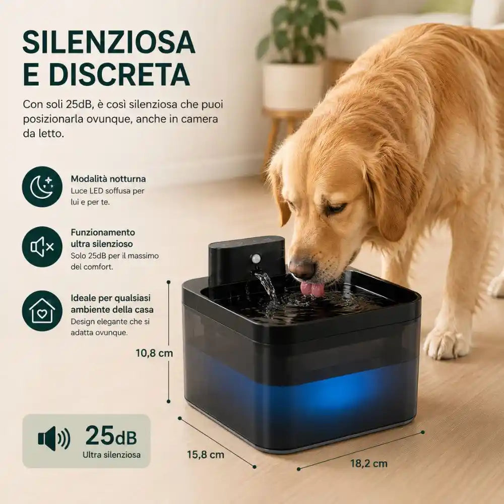 AquaPet Sense™ | Fontanella Intelligente con Sensore