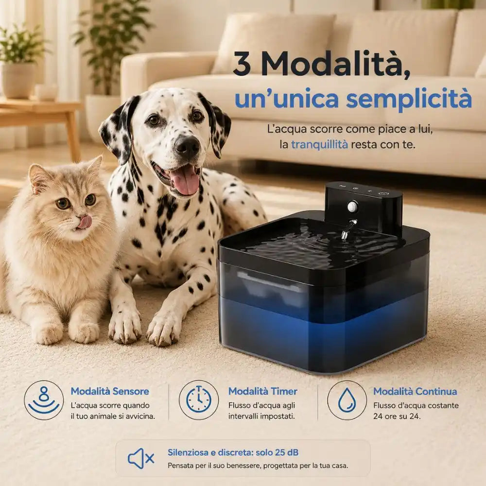 AquaPet Sense™ | Fontanella Intelligente con Sensore